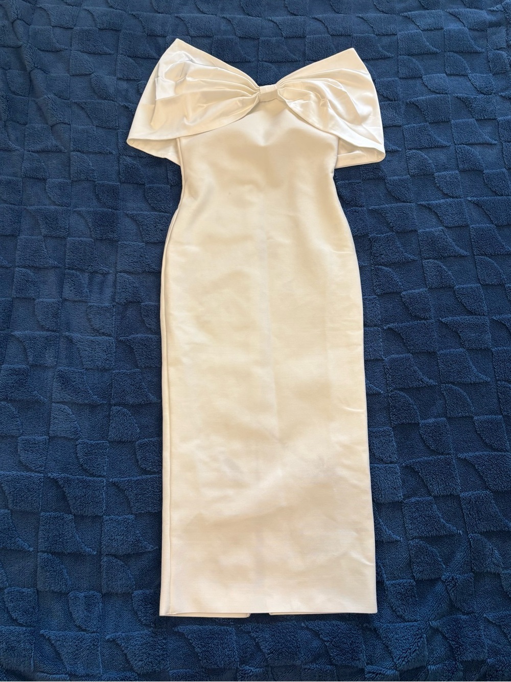 Fashion Nova Women White Pretty Privilege Bandage Midi Dress Satin Bow